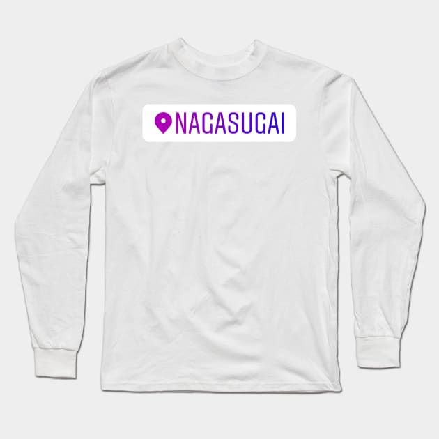 Nagasugai Instagram Location Tag Long Sleeve T-Shirt by RenataCacaoPhotography